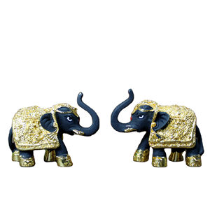Nirmala - Adorno Decorativo Hecho a Mano con Acabado Dorado de Resina, Elefante Real, para Decoración de Mesa del Hogar, Regalos de Regreso, Rajasthan - Product Image 4