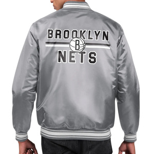 Varsity Satin Raglan College Bomber Jacket Full-Snap Winter Coat Silk Basketball Brodé American Letterman OEM Service - Product Image 4
