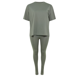 Conjunto de Yoga de Talla Grande con Top Largo, Tejido Elástico, Ajuste Relajado, Ropa Deportiva Cómoda para Entrenamiento y Descanso para Mujer - Product Image 6