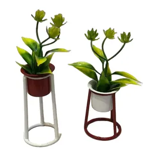 Offre Spéciale Miniature Petite Jardinière Stand Avec Des Pots Pour Jardin de Maison de poupée Meilleure Vente Haute Qualité 1/12 échelle Miniature Planteur