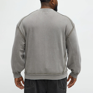 เสื้อสเวตเตอร์คอกลมแขนยาวของผู้ชายเสื้อสวมหัวคอกลมแขนยาว2026สำหรับผู้ชายผ้าคอตตอน100% แบบเรียบพิมพ์โลโก้กำหนดเอง - Product Image 5