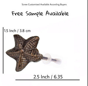 Tiradores de latón de estrella de mar de hierro fundido antiguo, tiradores de cajón de cerámica para cocina y dormitorio, tocador y armario - Product Image 3