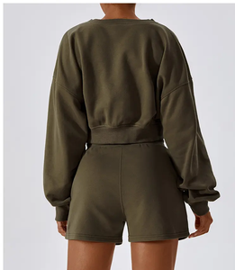 Sudadera con capucha de alta calidad para mujer, sudadera informal holgada Vintage, precio barato, ropa de calle de manga larga, sudadera transpirable corta - Product Image 6