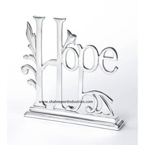 Escultura de letras familiares de Metal Chapado en plata de lujo para el hogar, sala de estar, oficina, esculturas decorativas de escritorio - Product Image 5
