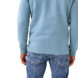 Pull décontracté d'hiver à col montant et fermeture éclair quart de tour, en tissu léger et respirant en mélange de coton - Product Image 5