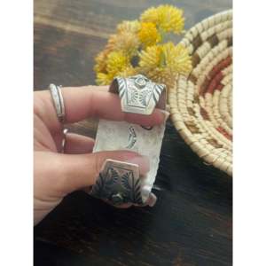 Bracelet manchette tendance en turquoise Blue Ridge et argent sterling Mark Yazzie - Product Image 5