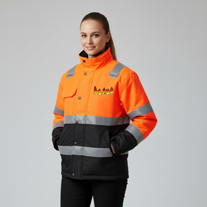 Nouvelle veste de travail d'hiver haute visibilité, fermeture éclair, unisexe, ANSI classe 2, imperméable, durable, réfléchissante, LED clignotante, couleur personnalisée - Product Image 1
