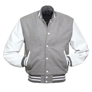Chaqueta Universitaria de Béisbol Personalizada de la Mejor Calidad para Adultos y Jóvenes, Material de Lana de Color Personalizado con Mangas de Cuero - Product Image 4