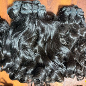 Extensions de cheveux humains en mèches, cheveux indiens de temple 100% naturels, bouclés, cuticules alignées, non traités - Product Image 3