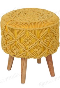 Pouf de rangement rembourré moderne pouf tabouret tissu lin repose-pieds banc incrustation d'os console table décor ensemble - Product Image 2