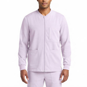 Chaqueta Médica Profesional de Punto con Cuello Alto y Cierre de Cremallera, Uniforme de Enfermería, Chaqueta para Personal de Clínica y Hospital - Product Image 1