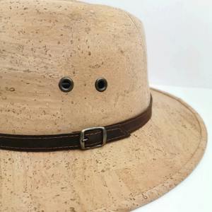 Natural cork <b>hat</b> with brown belt - Product Image 3
