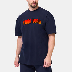 Alta calidad por encargo 100% algodón de gran tamaño cuello redondo personalizado bordado Logo Color sólido ligero verano camiseta para hombres - Product Image 1