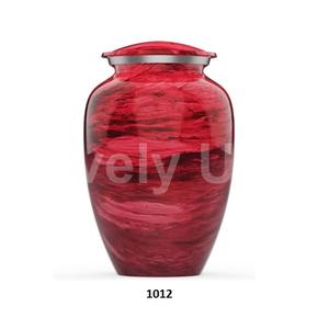 Urnas para adultos de cremación de aluminio de mármol verde con tres bandas plateadas para cenizas humanas Bolsa de terciopelo gratis - Product Image 2