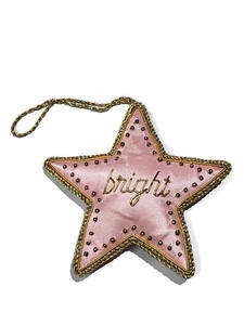 <b>Silver</b> Star <b>Ornament</b> Beaded Embroidery Rustic Holiday Decor for Indoor Handmade Outdoor Use Luxury Christmas Tree Decoration - Product Image 4