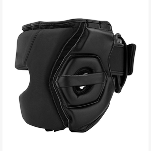 Black PU Leather Microfiber Breathable Boxing Head Guard for Children Custom Logo Professional Training Headgear - Product Image 5