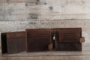 Vente directe Portefeuille en cuir véritable pour hommes Sac à main court d'excellente qualité avec fonction RFID Conception de logo personnalisé LWM-0066 pour le voyage - Product Image 3