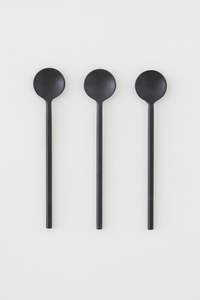 Juego de Cucharas para Servir Alimentos Elegantes al por Mayor, Utensilios para Servir Negros de Acero Inoxidable, Proveedor de Cucharas para Postre Personalizadas, 4 Piezas - Product Image 6