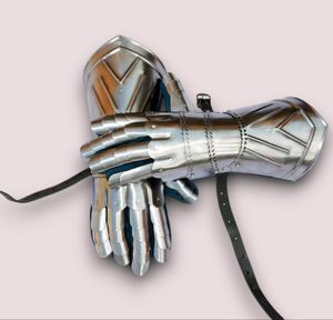 Medieval Steel Gauntlets Pair Fully Articulated Knight Armor Hand <b>Gloves</b> for Reenactment Cosplay Display - Product Image 1