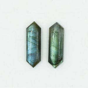 Labradorita Natural, Corte Hexagonal de 10x30mm, Piedra Preciosa Calibrada, Piedra Suelta para Anillos y Colgantes - Product Image 4