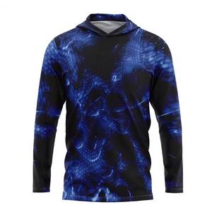 Vente en gros de chemise de pêche à capuche à manches longues séchage rapide 100% polyester UPF 50 Service OEM antibactérien disponible - Product Image 3