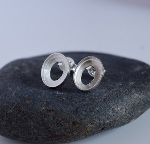 High Quality 925 Sterling Silver 10x8mm Blank Oval Shape Bezel Earring Studs <b>Resin</b> Filled Gemstone Setting Jewelry Components - Product Image 4