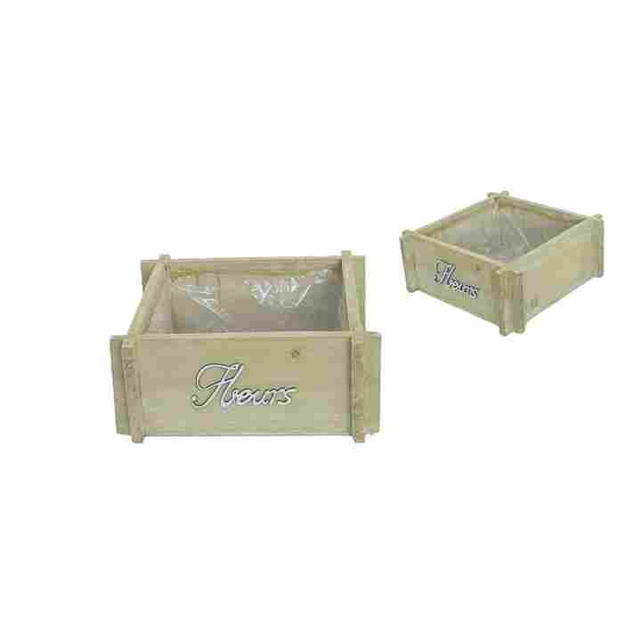 Kaspó Natúr -Fleurs- 140-W-504/M - 21,5/19*21,5/19*H9cm