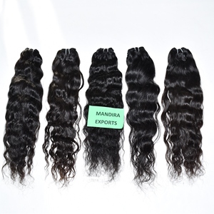 Les extensions de cheveux humains vierges Remy indiens crus alignés sur les cuticules non transformées lâchent le style de vague profonde des temples de confiance - Product Image 2