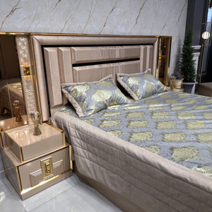 Modern Stylish MDF <b>Wood</b> Bedroom Set with Convenient <b>Storage</b> for Hotels & Villas Beautiful Addition to Any Bedroom Simple Style - Product Image 1