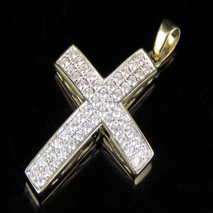 Personalizado forma redonda Moissanite diamante Hip Hop Iced Out lujo estilo Jesús Cruz colgante - Product Image 3