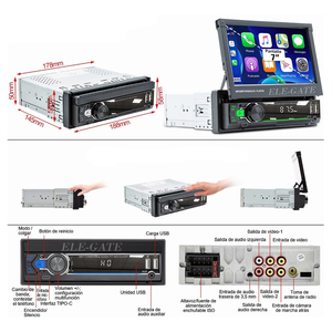 Autoradio 1DIN con Schermo Touch HD Retrattile da 7 Pollici per MirrorLink GPS Supporto Multilingue - Product Image 3