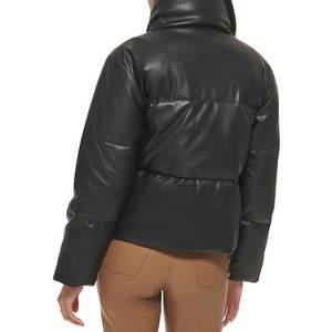 Chaqueta Corta Acolchada de Cuero Vegano para Mujer, Abrigo de Invierno Elegante y Cálido, Ligero, Resistente al Agua, Prenda Exterior Moderna - Product Image 2