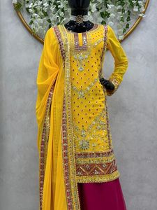 Salwar Kameez, dernier styliste indien élégant, costume plazzo brodé de style pakistanais pour femmes pour mariage et fêtes - Product Image 2
