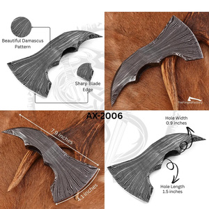 Damascus Steel Hand Forged <b>Axe</b> Head Top Quality Outdoor Hand Forged Damascus Steel <b>Axe</b> Head for Hunting - Product Image 6
