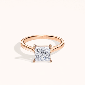 แหวนหมั้นเพชรที่สร้างขึ้นในห้องปฏิบัติการ1.10ct ตัดเจ้าหญิงสีขาวสีทองแบบกำหนดเอง14kt - Product Image 1