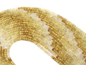 Perles en forme de rondelle à facettes en rutile doré naturel Pierre précieuse en rutile doré naturel 4MM Approx.14 pouces Perles de fabrication de bijoux - Product Image 2