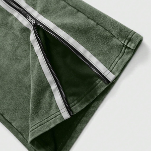 Pantalones de hombre personalizados de fabricante, pantalones deportivos lavados con ácido Vintage, pantalones holgados de algodón pesado, pantalones curvos con cremallera en el tobillo - Product Image 4