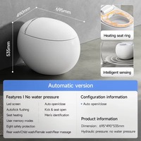 WC intelligent électrique moderne japonais en forme d'œuf, noir et or, avec bidet intégré