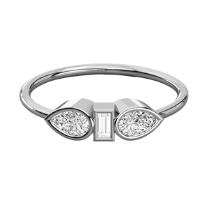 Anillo de Bodas con Diamantes en Forma de Pera y Baguette - Product Image 1