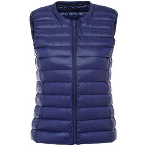 Chaleco acolchado recortado de estilo moderno, de poliéster 100% Material, cuello de invierno, menos chalecos acolchados para mujer con diseño de etiqueta personalizado - Product Image 1