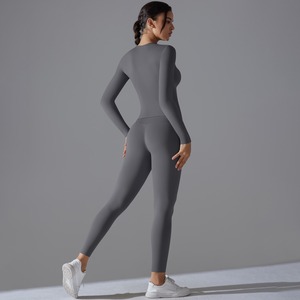 Invierno 2 piezas de alta calidad Hogar personalizado sin costuras gimnasio Control de barriga entrenamiento Fitness ajustado Activewear mujeres Sexy conjunto - Product Image 4
