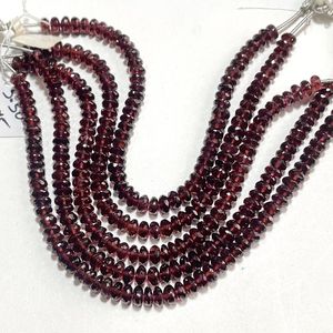 Mozambique Natural Garnet Faceted Rondelle <b>Beads</b> Wholesale Beading Supplies Shape Rondellel - Product Image 4