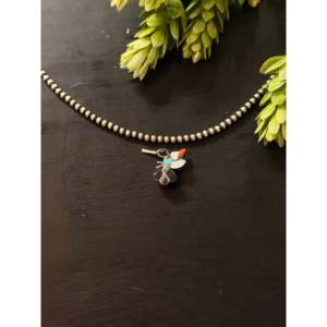 Broche Zuni con Incrustaciones de Múltiples Piedras y Plata de Ley con Diseño de Colibrí - Product Image 1