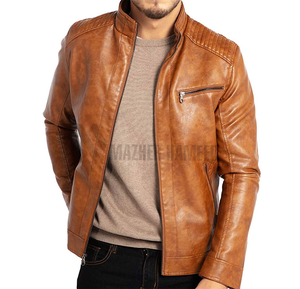 Venta caliente chaquetas de cuero para hombre OEM fábrica logotipo personalizado Slim Fit elegante suministro de ropa informal - Product Image 6