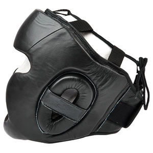 Protège-tête de boxe MMA en cuir noir pour l'entraînement, avec lacets, pour hommes et femmes, avec design et taille personnalisés - Product Image 2
