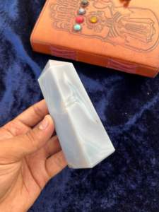 Vente en gros Agate naturelle en dentelle bleue Tour Druzy en quartz poli Baguette de guérison Pilier Ange Calmant Reiki Cristal Point Pierre Artisanat - Product Image 5