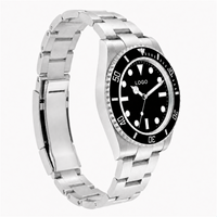 Montre de plongée pour homme avec logo personnalisé OEM, saphir lumineux, étanche 200 m, acier inoxydable, mouvement automatique NH35, montre mécanique pour homme 002