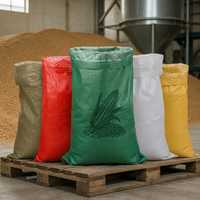Sac tissé en PP laminé, imperméable, pour l'emballage d'aliments pour animaux, 50 kg, polypropylène