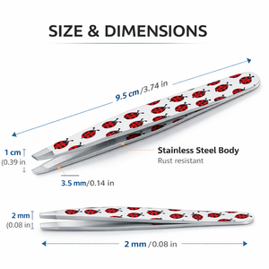 Pinzas para Cejas de Acero Inoxidable con Diseño de Mariquita, Punta Inclinada, Herramienta de Belleza para Depilación de Cejas con Precisión - Product Image 3