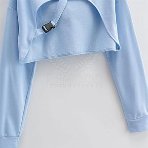 Ropa de calle Venta caliente Mujeres Crop Top Sudaderas con capucha Hecho en material de alta calidad Mujeres Crop Top Sudaderas con capucha - Product Image 6